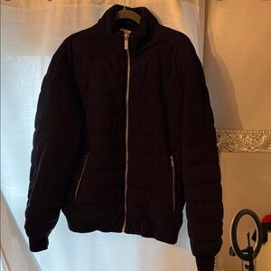 Men’s Dark Navy Puffer Quilted Zip-Up Jacket